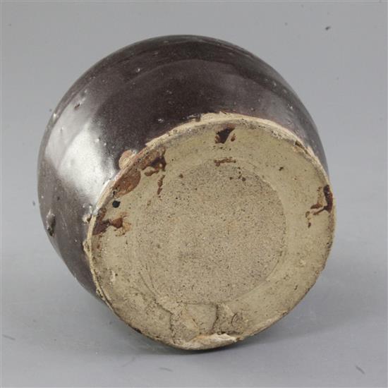 A Chinese Henan brown glazed stoneware oil jar, Song dynasty height 12.5cm